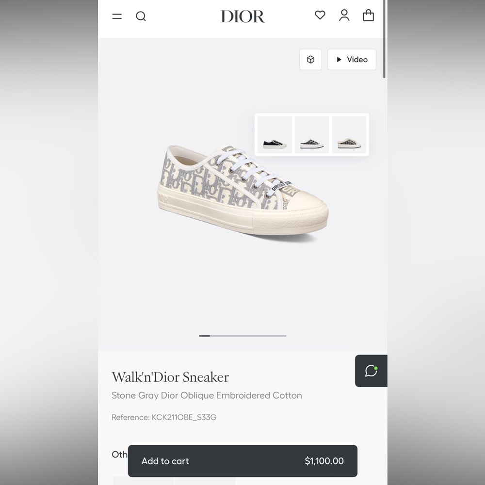 Dior Gray Walk’n’Dior Sneaker